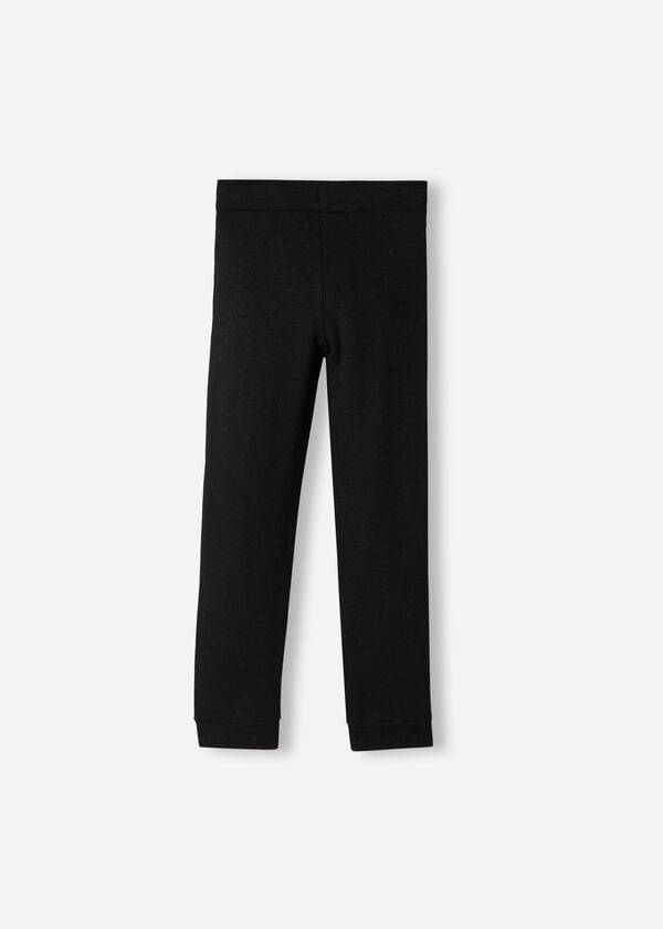 schwarze calzedonia sportleggings für kinder aus kaschmir-stretch-mischgewebe