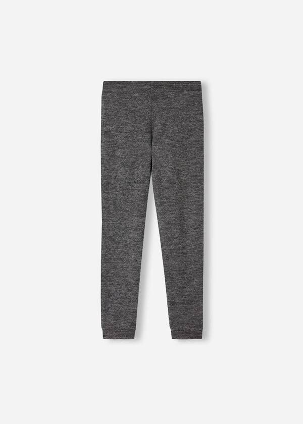 graue calzedonia kinder-sportleggings aus kaschmir-mischgewebe mit stretchanteil