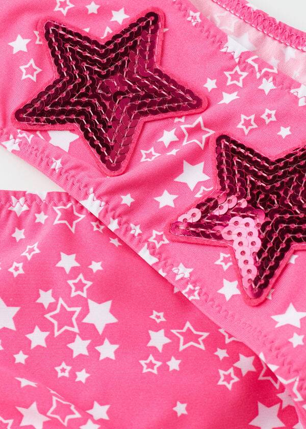 pinkfarbener calzedonia star zweiteiler jam kinderbadeanzug