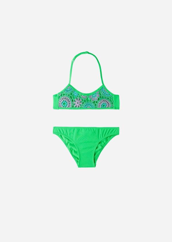 grüne calzedonia zweiteilige capri-badeanzüge für kinder