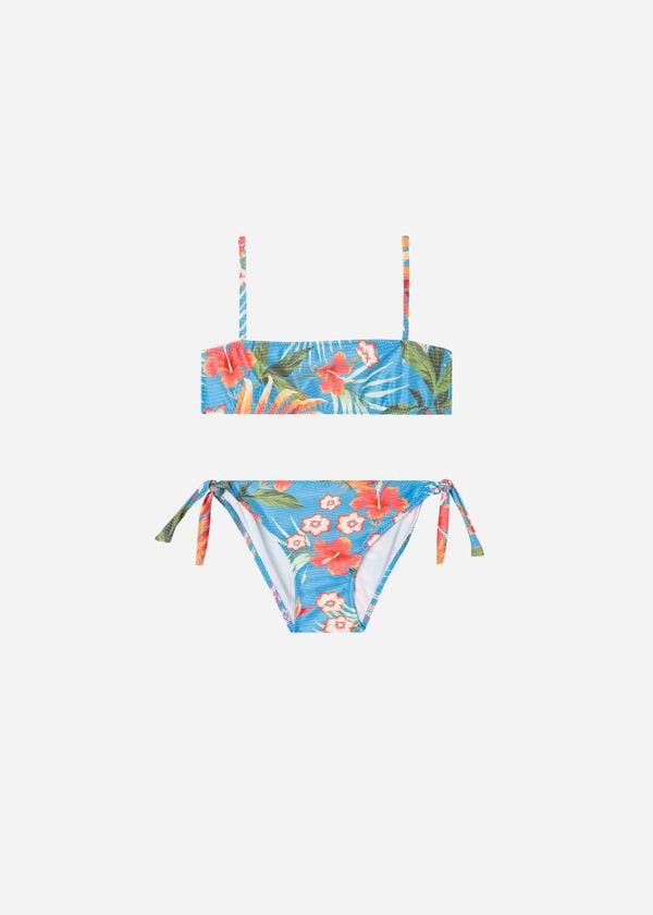 calzedonia zweiteiliger maui-badeanzug für kinder grün