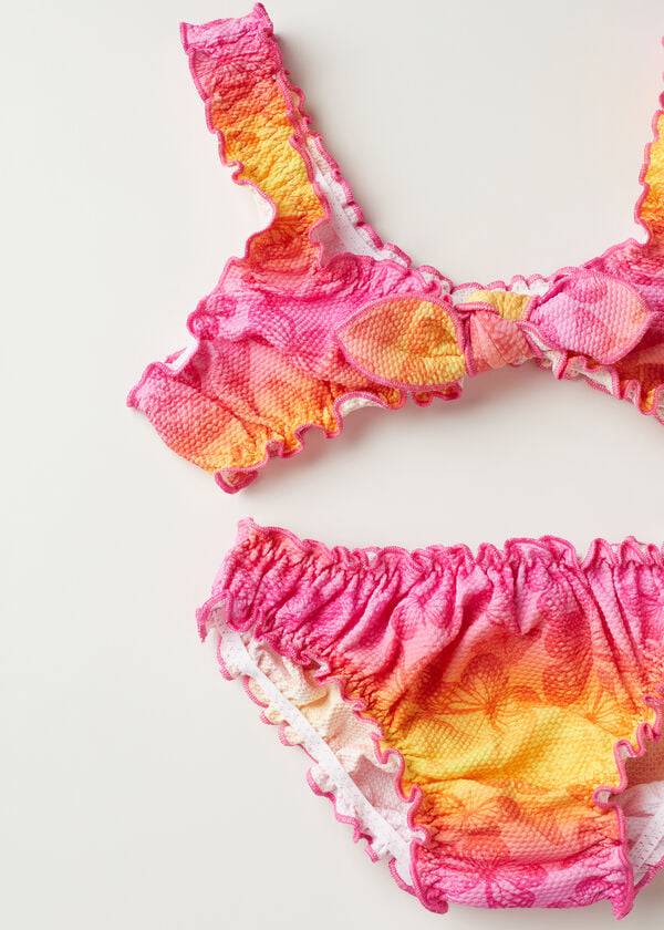 gelber zweiteiliger polly-badeanzug von calzedonia für kinder