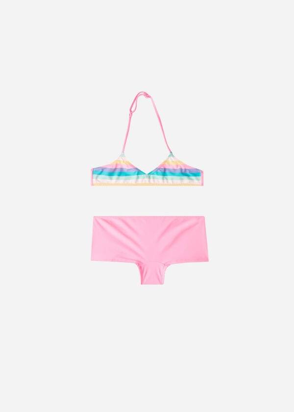 pinkfarbene zweiteilige badeanzüge von calzedonia für kinder