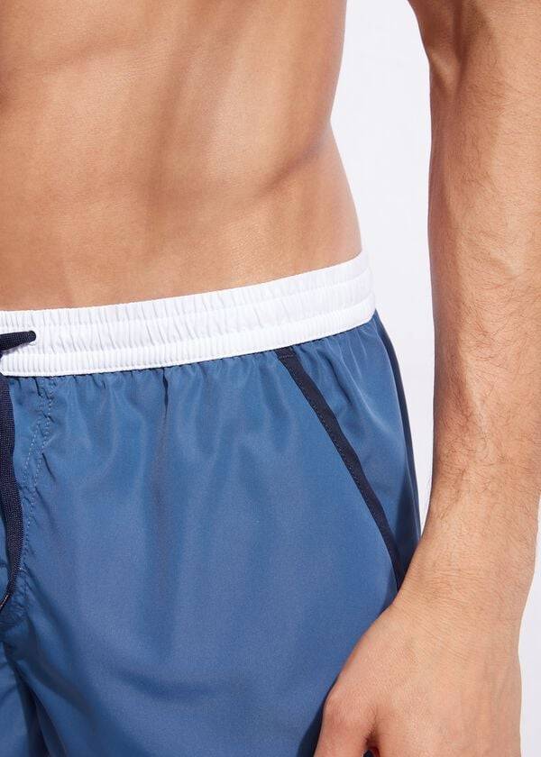 blaueweiße herren-badehose von calzedonia venice beach