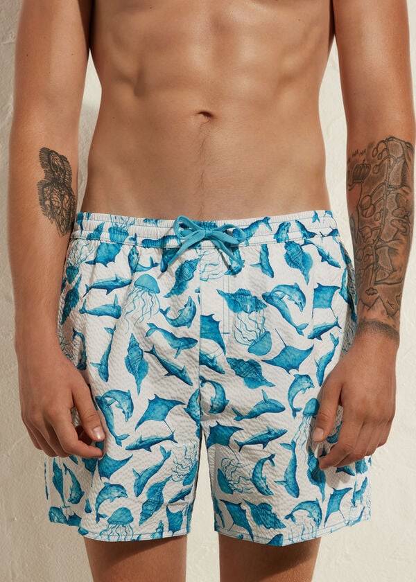 türkisweiße calzedonia formentera herren-badehose
