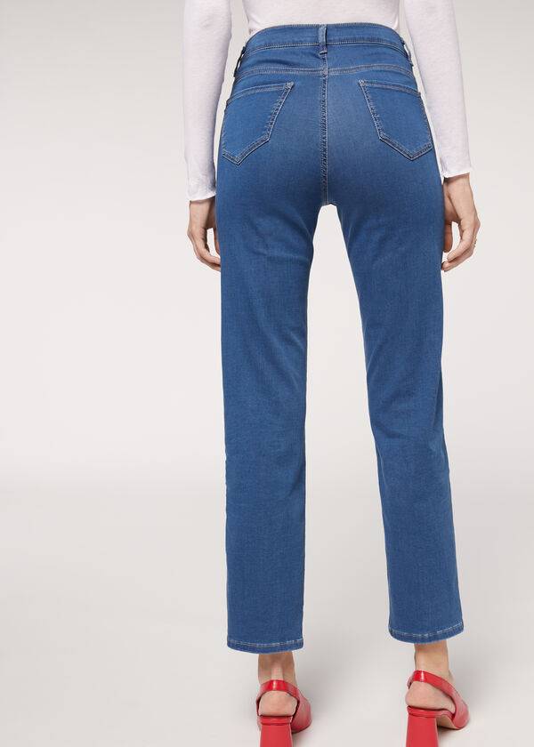 blaue calzedonia eco comfort damenjeans