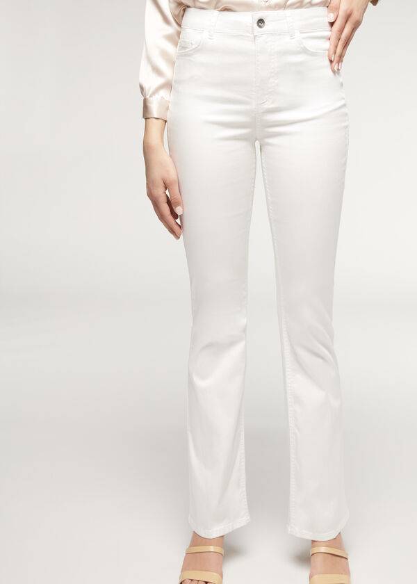 calzedonia eco light flared denim damenjeans weiß