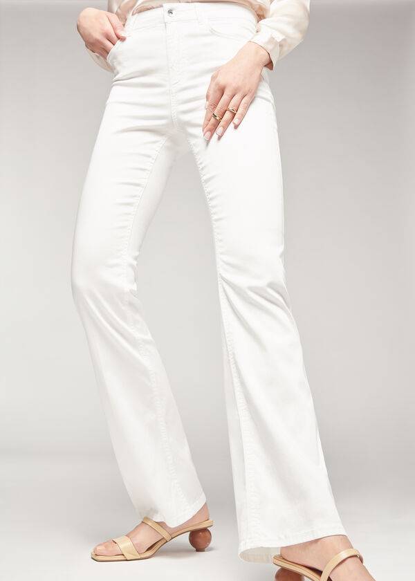 calzedonia eco light flared denim damenjeans weiß