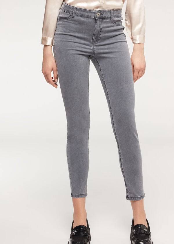 silberne damen-jeans calzedonia eco light push-up-denim