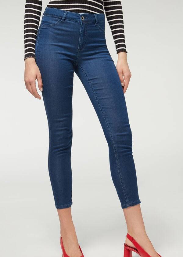 calzedonia eco light push-up-jeans für damen marineblau