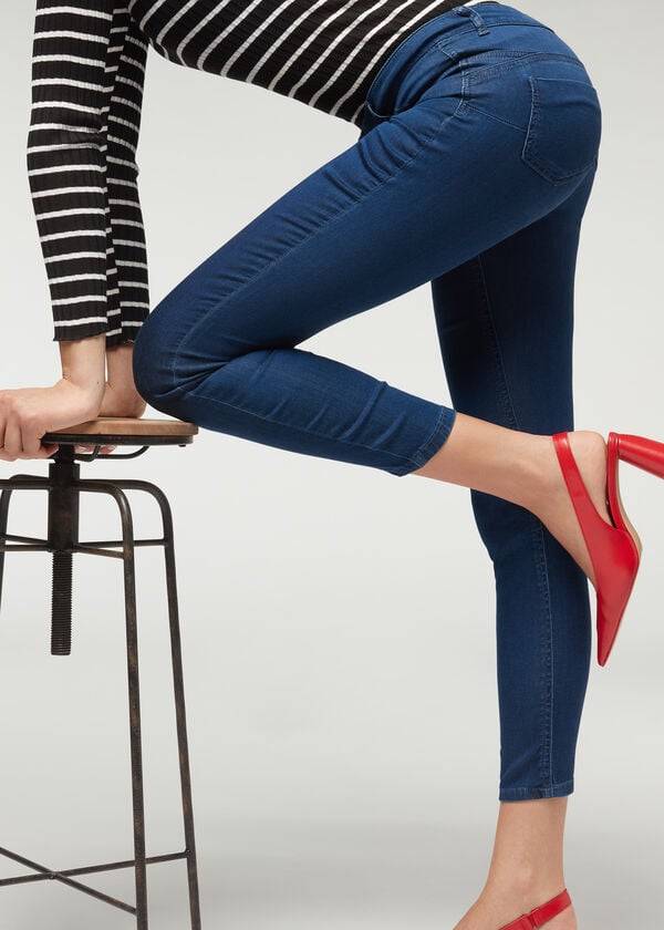 calzedonia eco light push-up-jeans für damen marineblau
