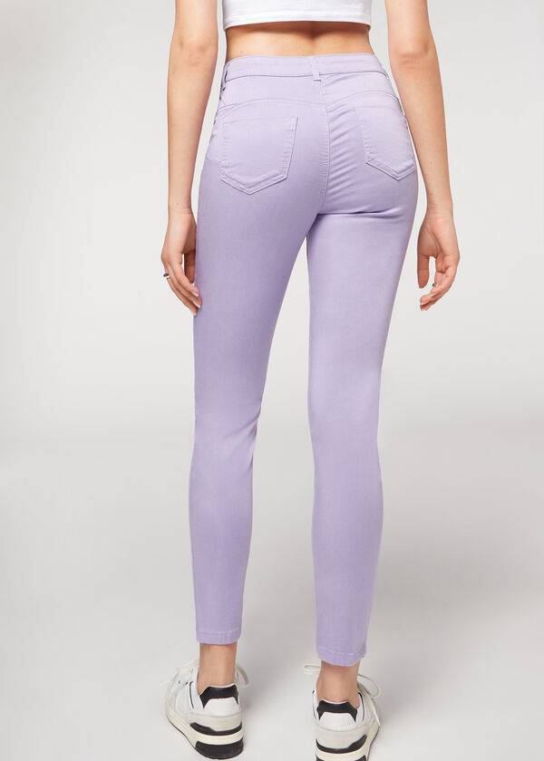 calzedonia eco light push-up-jeans für damen lila