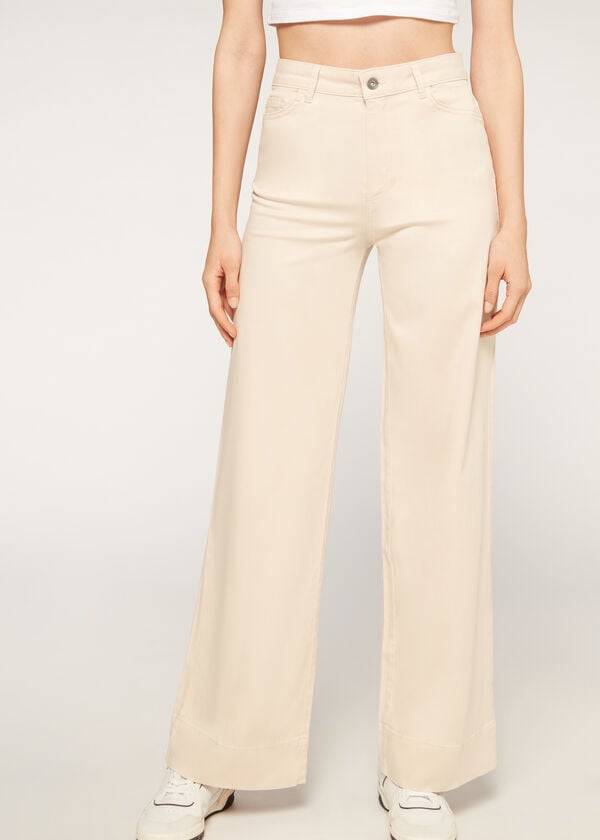 calzedonia eco palazzo damenjeans braun beige