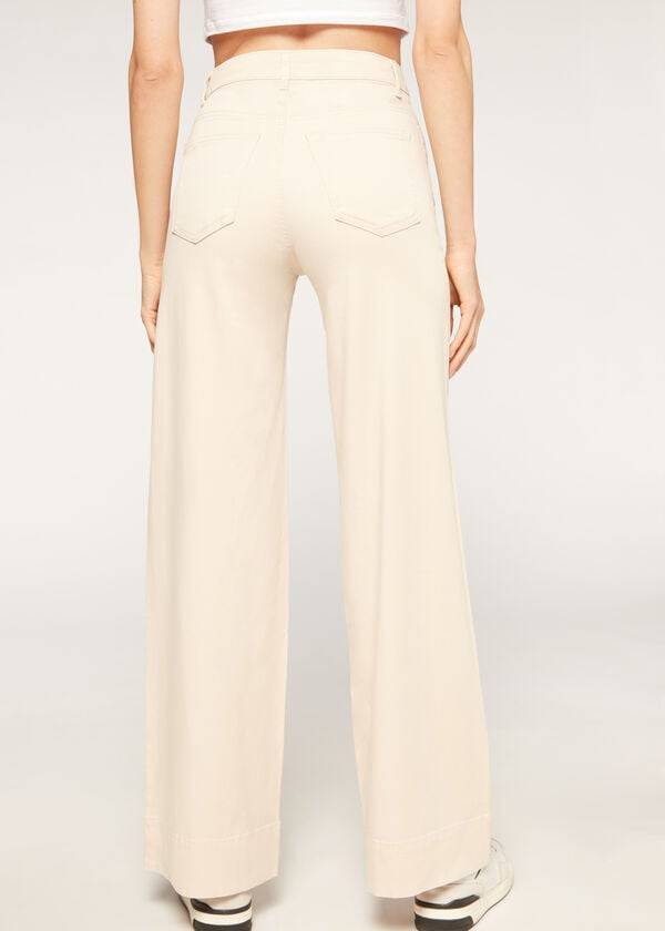 calzedonia eco palazzo damenjeans braun beige