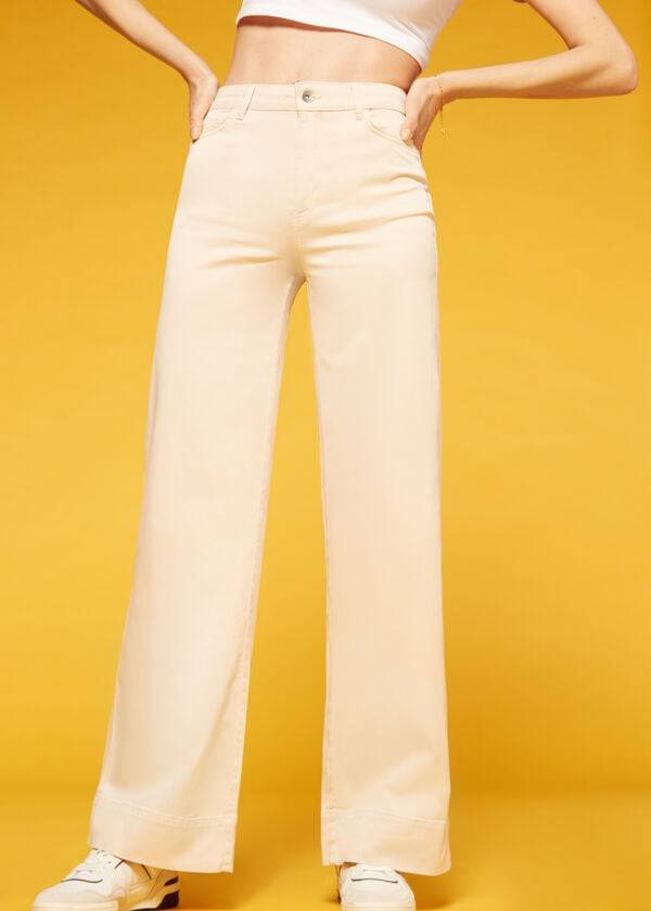 calzedonia eco palazzo damenjeans braun beige