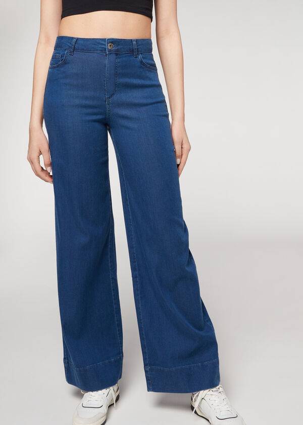calzedonia eco palazzo damenjeans marineblau