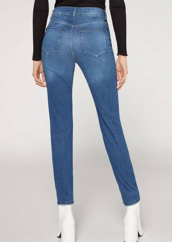 calzedonia super flex denim high waist superskinny damenjeans blau