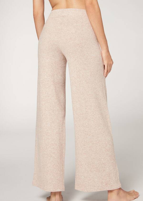 beige calzedonia cashmere palazzo damen-leggings