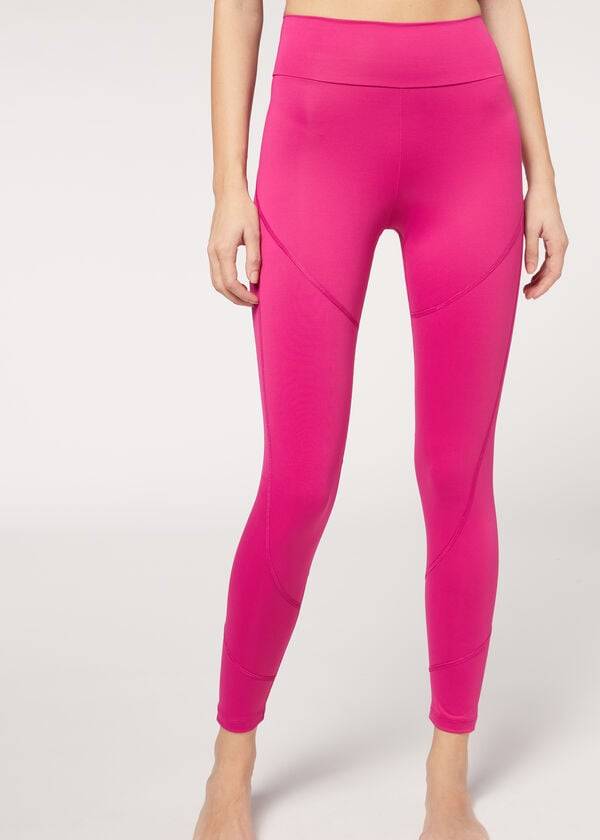 pinke calzedonia performance sportleggings für damen