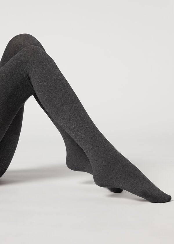 graue damen-strumpfhose calzedonia 80 denier super opaque total shaper