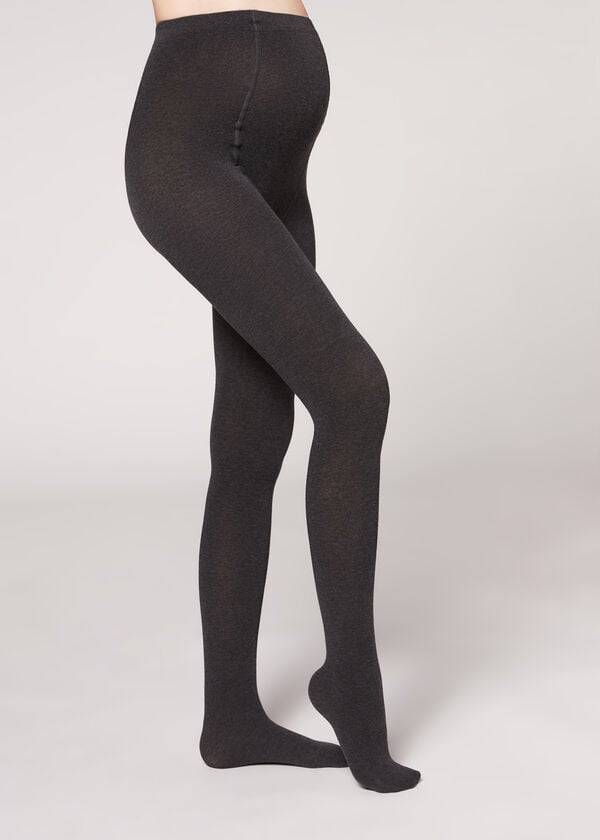 graue damen-umstandsstrumpfhose calzedonia mit blickdichtem kaschmirfutter