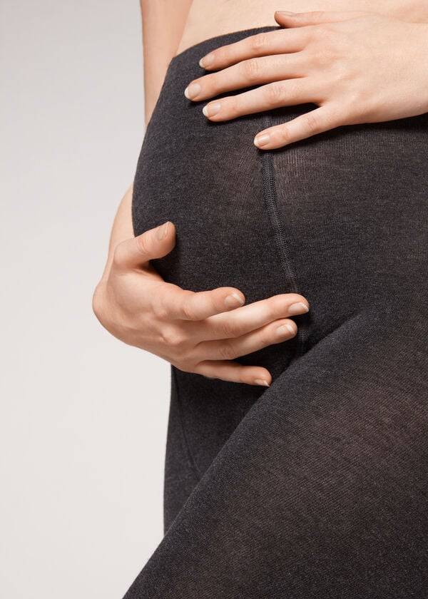 graue damen-umstandsstrumpfhose calzedonia mit blickdichtem kaschmirfutter