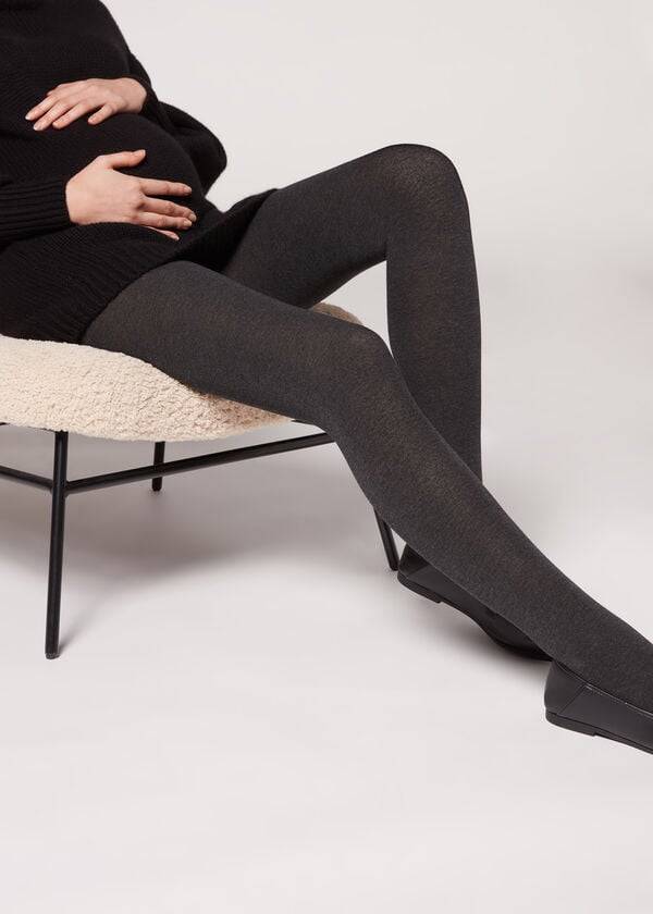 graue damen-umstandsstrumpfhose calzedonia mit blickdichtem kaschmirfutter