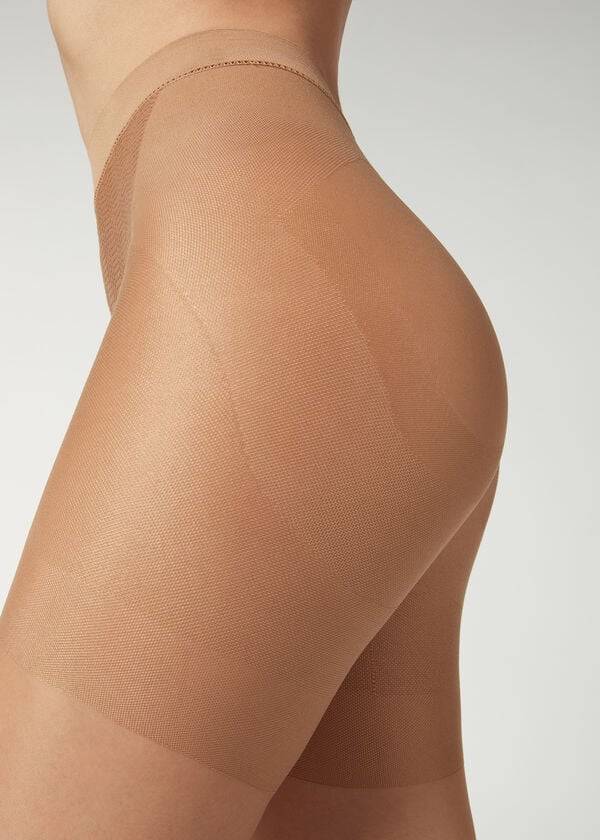 beigebraun calzedonia 15 denier total shaper transparente damenstrumpfhose