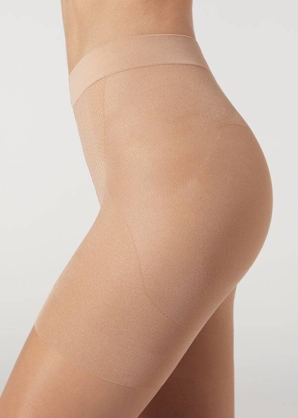 calzedonia 15 denier total shaper sheer damenstrumpfhose beige