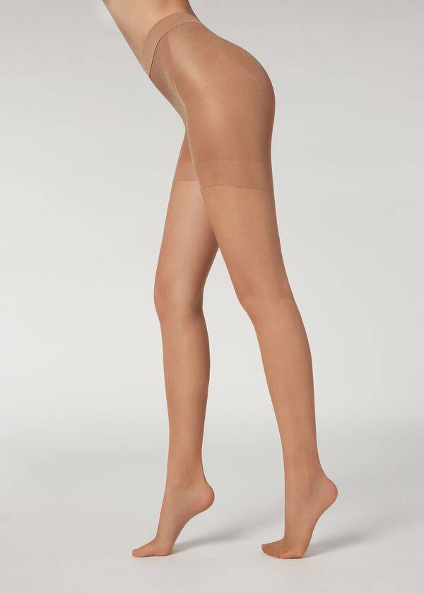 braune calzedonia 15 denier total shaper sheer damenstrumpfhose