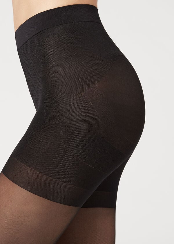 schwarze damen calzedonia 30 denier total shaper sheer tight