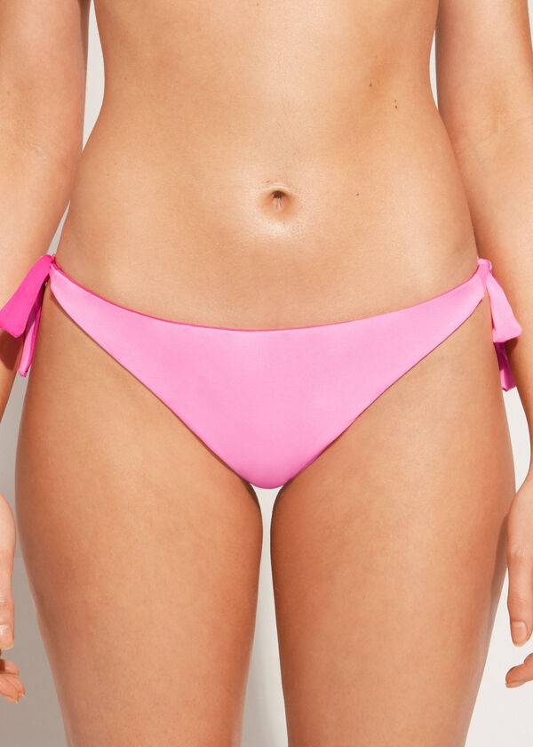 calzedonia bow bikinihose für damen brasilianisches indonesisches Öko-material pink