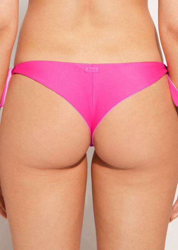 calzedonia bow bikinihose für damen brasilianisches indonesisches Öko-material pink