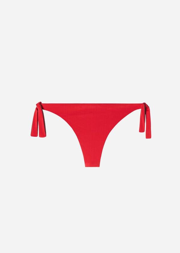 rote calzedonia bow bikinihose aus brasilianischem und indonesischem Öko-material für damen