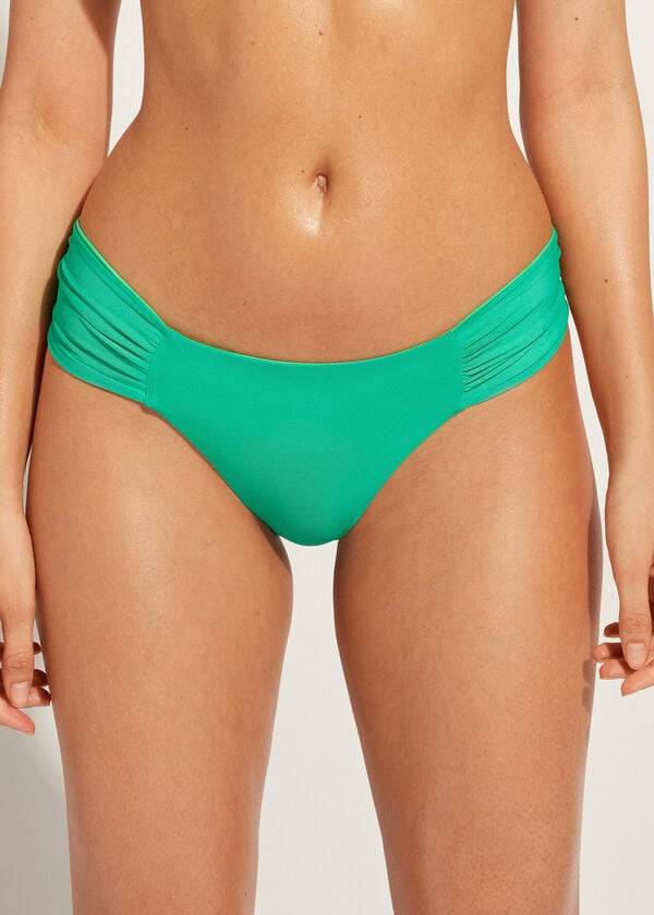calzedonia damen-bikinihose aus brasilianischem und indonesischem Öko-material grün