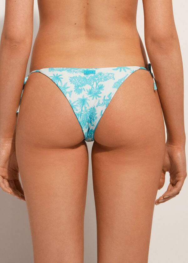 calzedonia brazilian string bikinihose für damen modell sorrento blau