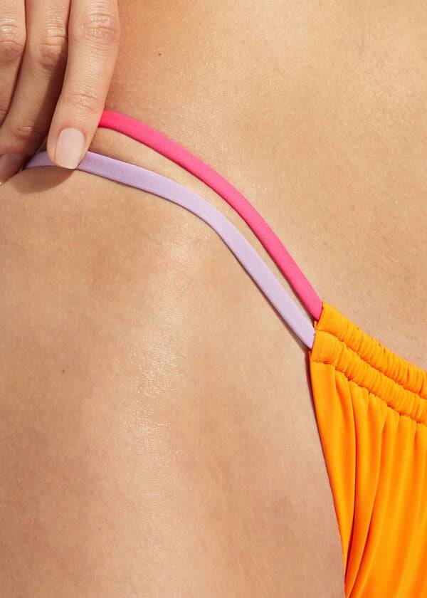 orange calzedonia brazilian string tokyo eco damen-bikinihose