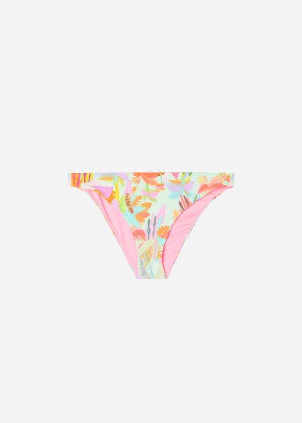 calzedonia foliage tahiti damen-bikinihose grün