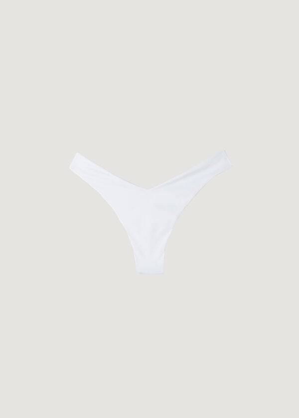 weiße calzedonia bikinihose für damen hochgeschnitten aus brasilianischem indonesischem Öko-material