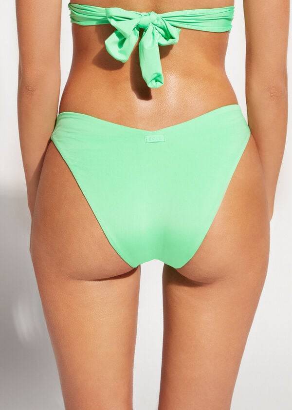 calzedonia damen-bikinihose mit hohem beinausschnitt aus indonesischem Öko-material mint