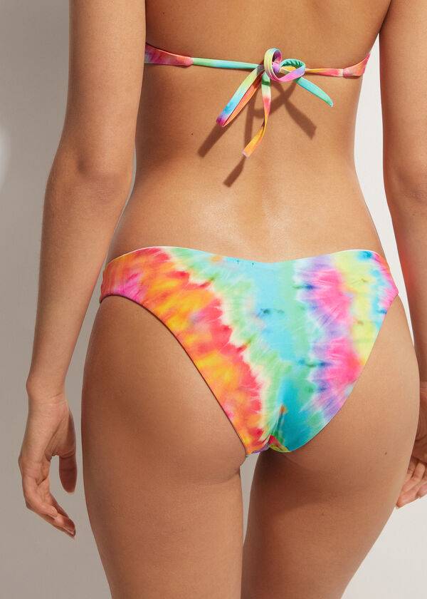 mehrfarbige calzedonia high cut orlando damen-bikinihose