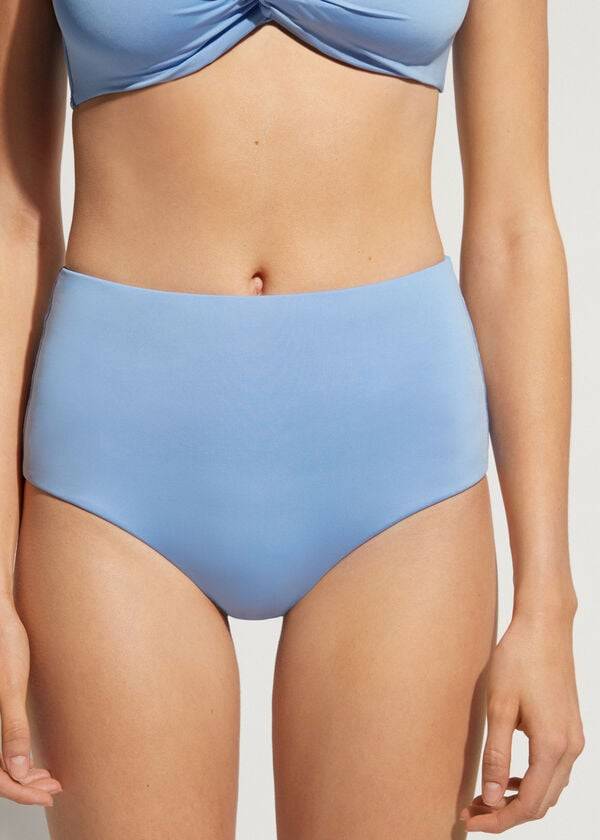 blaue calzedonia high shaper waist indonesia eco damen-bikinihose