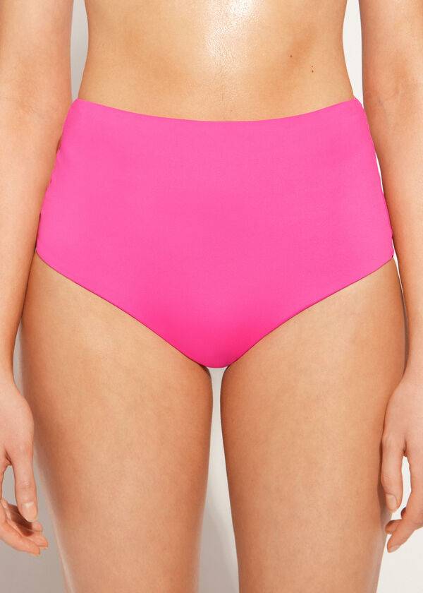calzedonia bikinihose für damen mit hohem formendem bund indonesischem Öko-design rosa