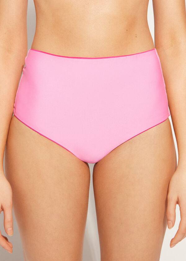 calzedonia bikinihose für damen mit hohem formendem bund indonesischem Öko-design rosa