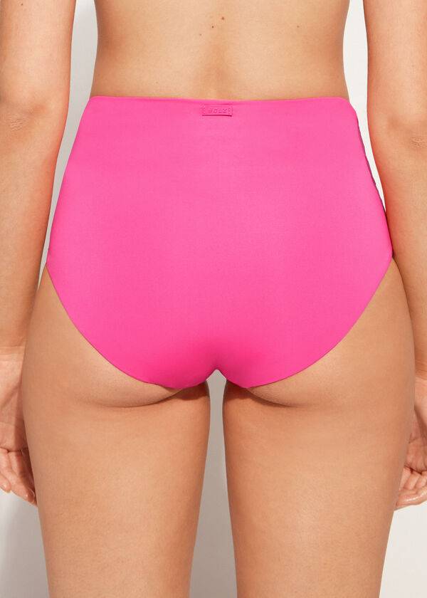 calzedonia bikinihose für damen mit hohem formendem bund indonesischem Öko-design rosa