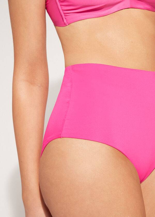 calzedonia bikinihose für damen mit hohem formendem bund indonesischem Öko-design rosa