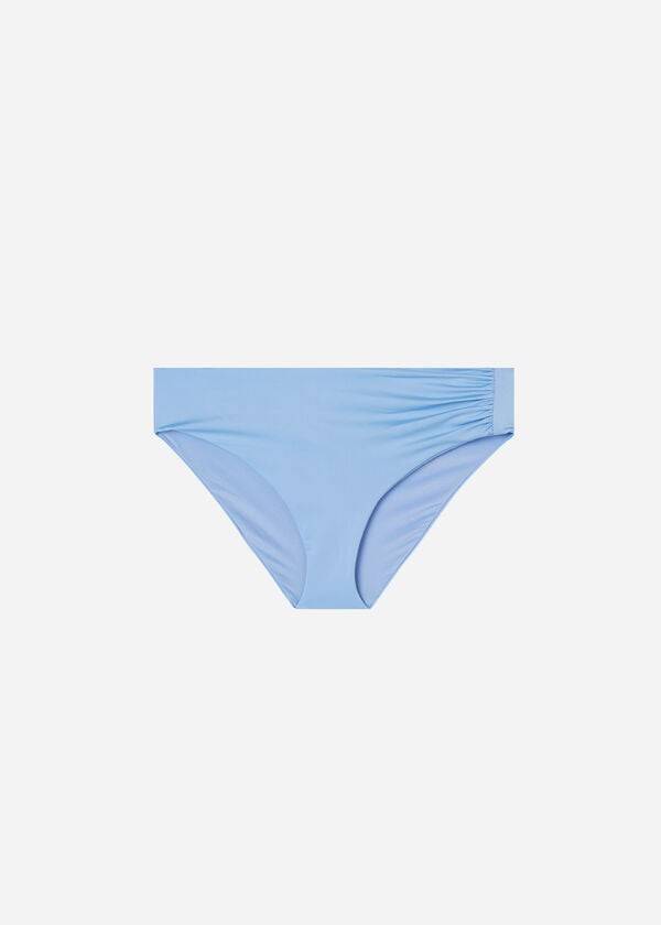 blaue calzedonia bikinihose für damen mit hohem bund aus indonesischem Öko-material