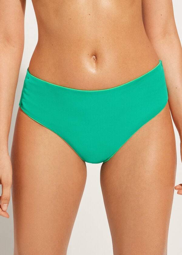 calzedonia high waist indonesia eco damen-bikinihose grün