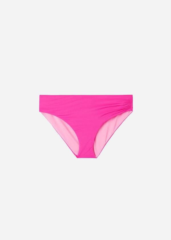 pinkfarbene calzedonia bikinihose mit hohem bund aus indonesischem Öko-material für damen