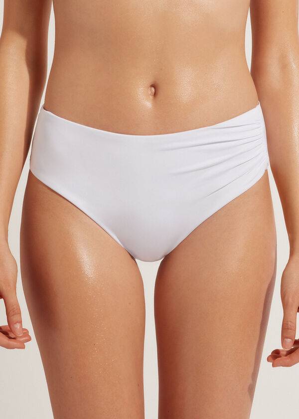 damen-bikinihose calzedonia high waist indonesia eco weiß